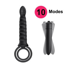 (black) Double Penetration Vibrator 10 Speeds Sex Toys Strapon Dildo Vibrator Strap On Penis Vagina Anal  for Man Sex Toys for Couples