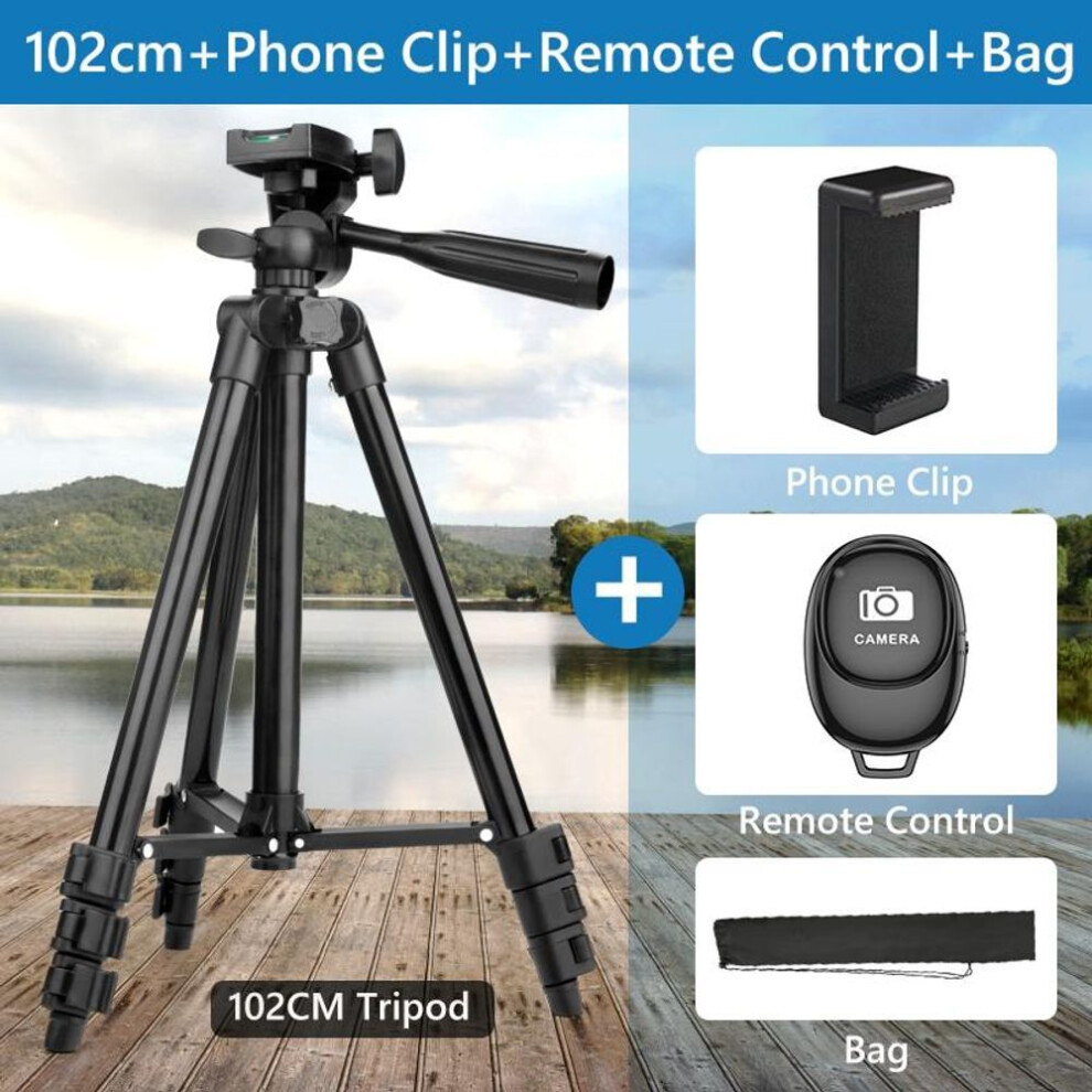 (102cm-R) Phone Tripod Stand Universal Photography Selfie Stick Holder For Mobile Smartphone Iphone Samsung Xiaomi Huawei Tripe For Dslr