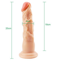 (Size:20cm*4cm) Small Dildo MoDi Realistic Penis Sex Toys for Woman Anal Massager Soft Dildo with Suction Cup