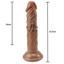 (Size:15.5cm*3cm) Soft Realistic Dildo Sex Toys for Couples Women Men Anal Masturbator
