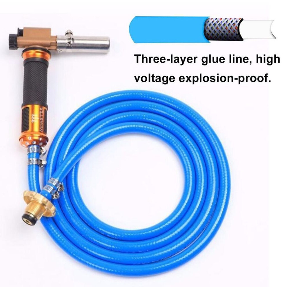 (blue) 2 Color Electronic Ignition Liquefied Gas Welding Torch Kit With 3m Hose For Solder