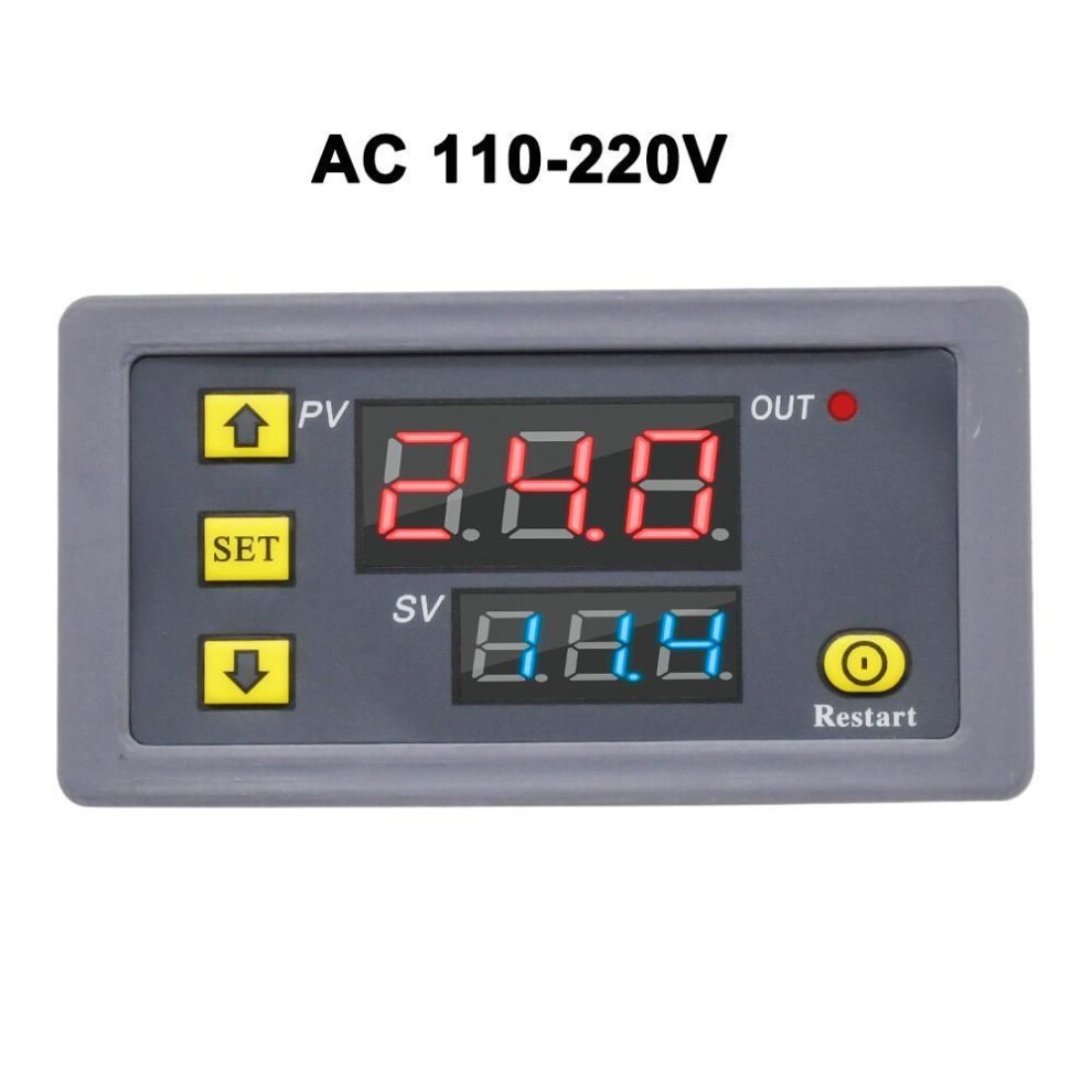 (as the picture, AC 110-220V) T3230 Digital Time Delay Relay Led Display Cycle Timer Control Switch Adjustable Timing Relay Time Delay Switch 12v 24v 220v