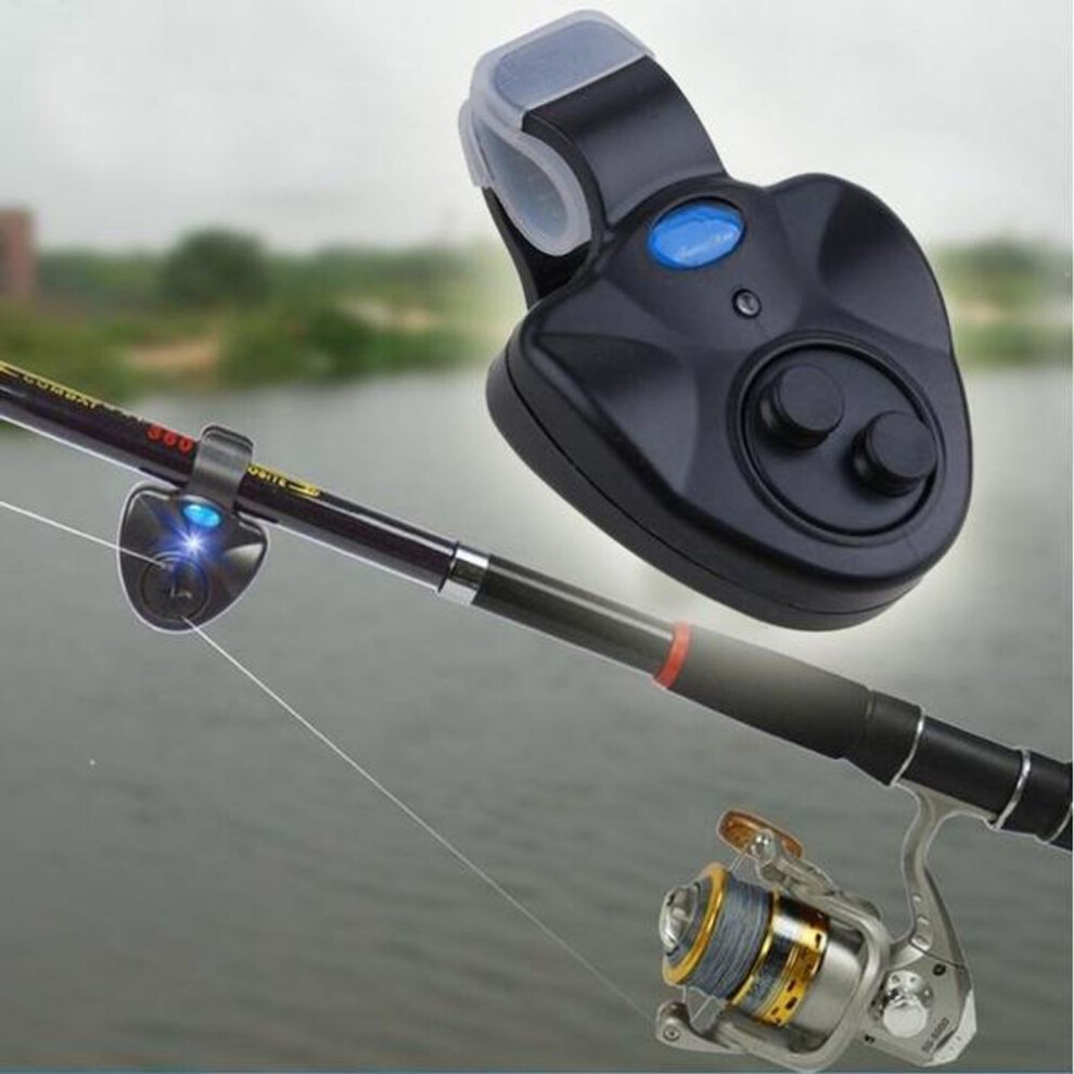 Mini 6x8x2.3cm Fishing Sound-light Alarm Device Alert Bell Clip-on Fishing Rod E