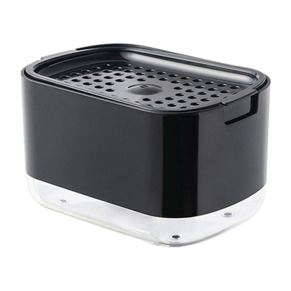 (black) Kitchen Soap Box Liquid Dispensing Box Liquid Soap Pump Box With Sponge Holder