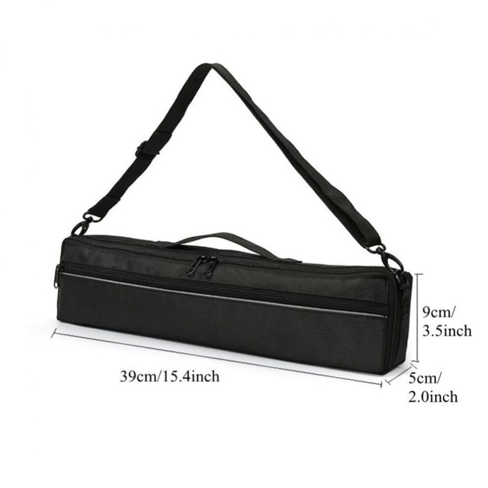Thickened Soft Cloth Cashmere Lined Flute Carrying Bag For 16 Holes Flutes With Adjustable Shoulder Strap, Exterior Pocket