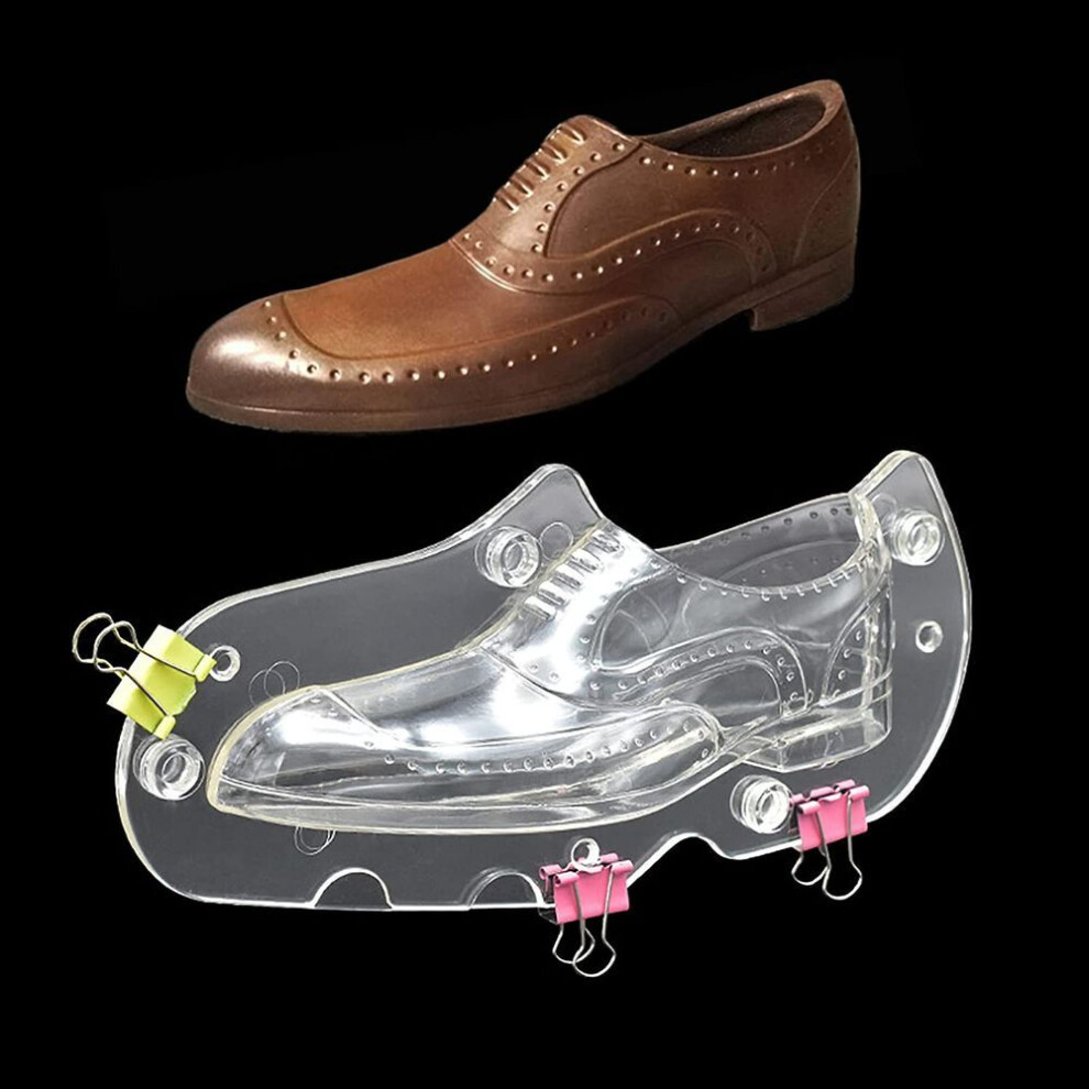 (clear) 3D Shoe Chocolate Molds , Plastic Candy Cake Mold Cake Leather Men Shoe Mold for Home Baking Sugar Craft Accessories