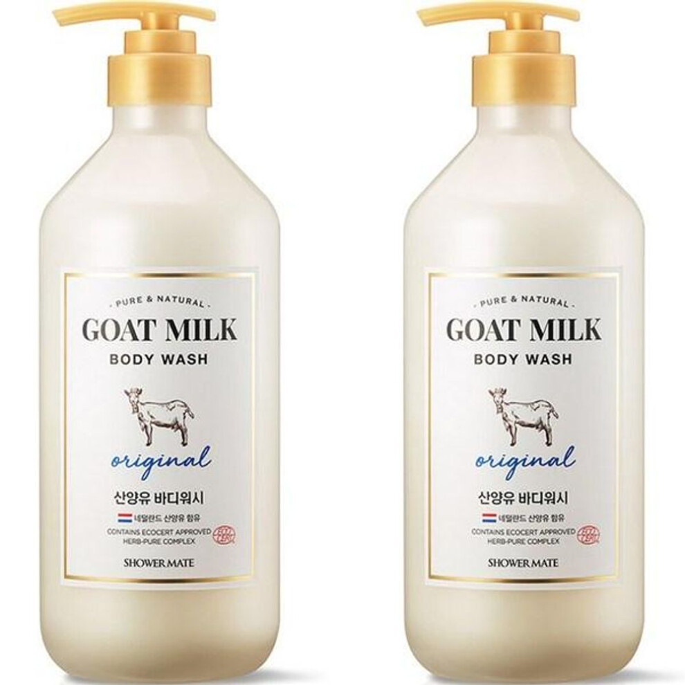 Shower Mate Goat Oil Body Wash Original, 800ml, 2 Korean Cosmetics