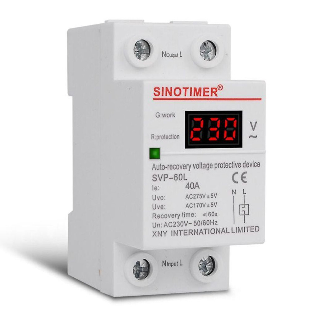 LED Display Din Rail Automatic Recovery Over Under Voltage Relay Protective Overvoltage Protector