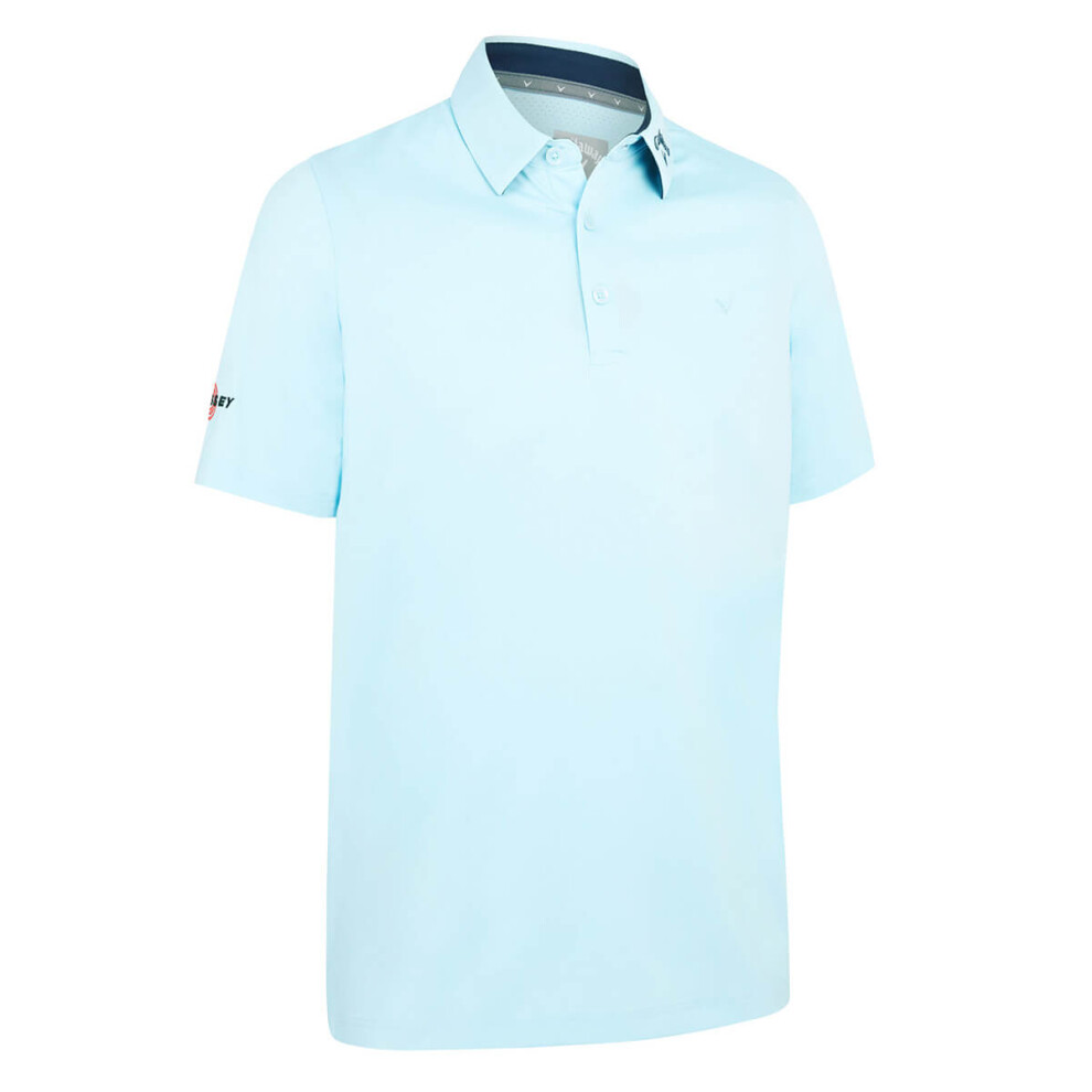 (XXL, Arctic Paradise) Callaway Golf Mens 2025 Chev Odyssey Moisture Wicking Recycled Polo Shirt