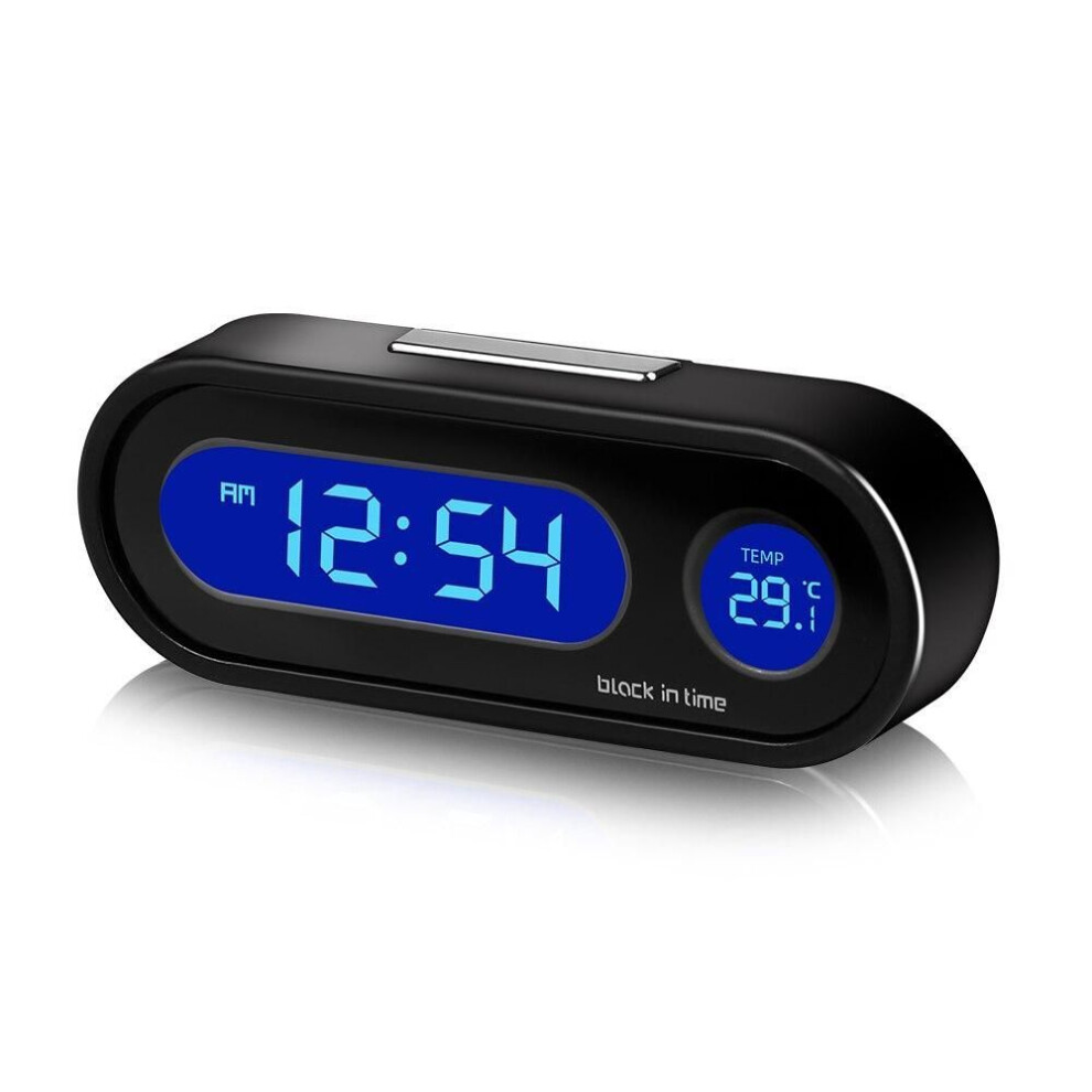 (as the picture) Car Clock Digital Thermometer Timer 2 In 1 Auto Clocks Luminous Lcd Digital Display Clock Car Styling Accessories