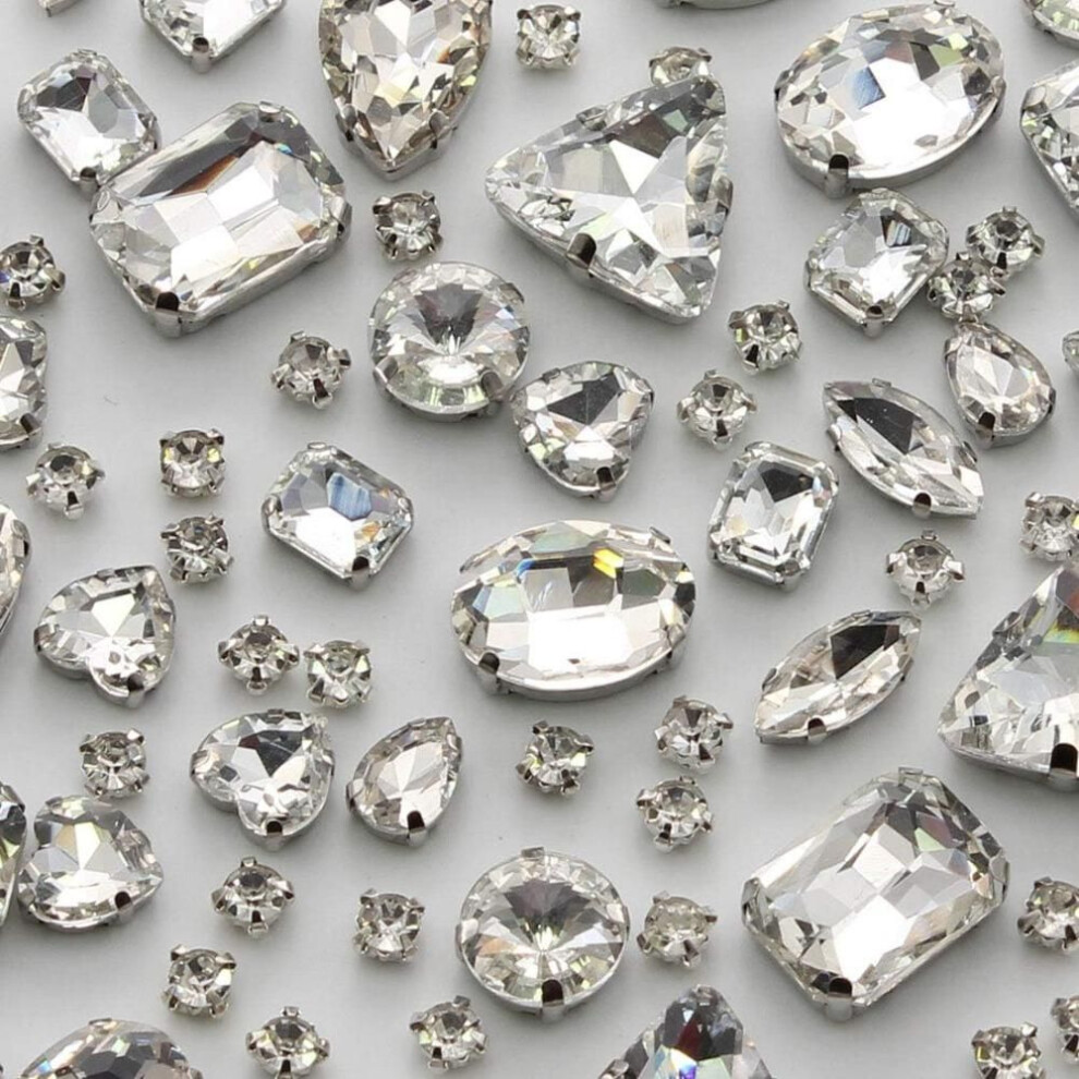 130 Pcs Flatback Rhinestones For Crafts Glass Rhinestones Rhinestone Applique  Clothes