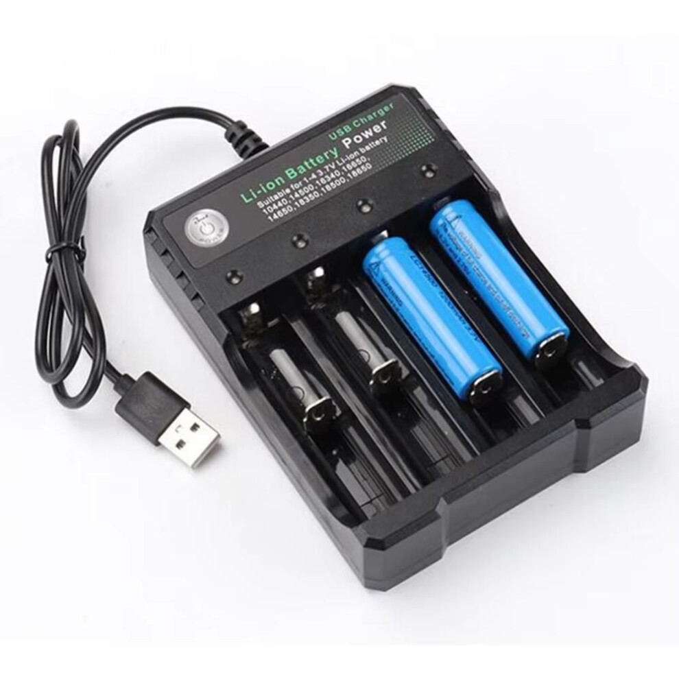 (4 Slots USB) 18650 Battery Charger Black 1 2 4 Slots AC 110V 220V Dual For 18650 Charging 3.7V Rechargeable Lithium Battery 4 Ports Charger