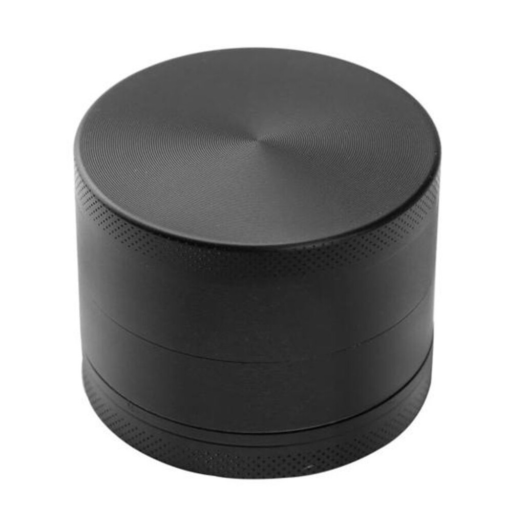 (black) Herb Grinder Fine Particle Easy Operation Manual Four Processes Reinforced Metal Teeth Zinc Alloy Kitchen Spice