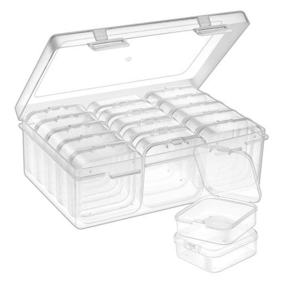1 Set Bead Storage Box Mini Transparent Bead Storage Containers Portable Organizer Box For Small Items
