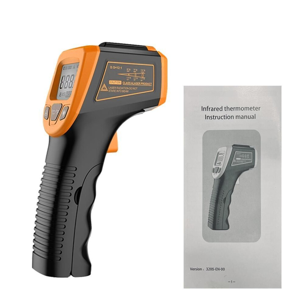 (orange) -50~600c Lcd Industrial Electronic Thermometer Infrared Thermometer Digital Noncontact Laser Temperature Meter Gun Laser Point Pyrometer