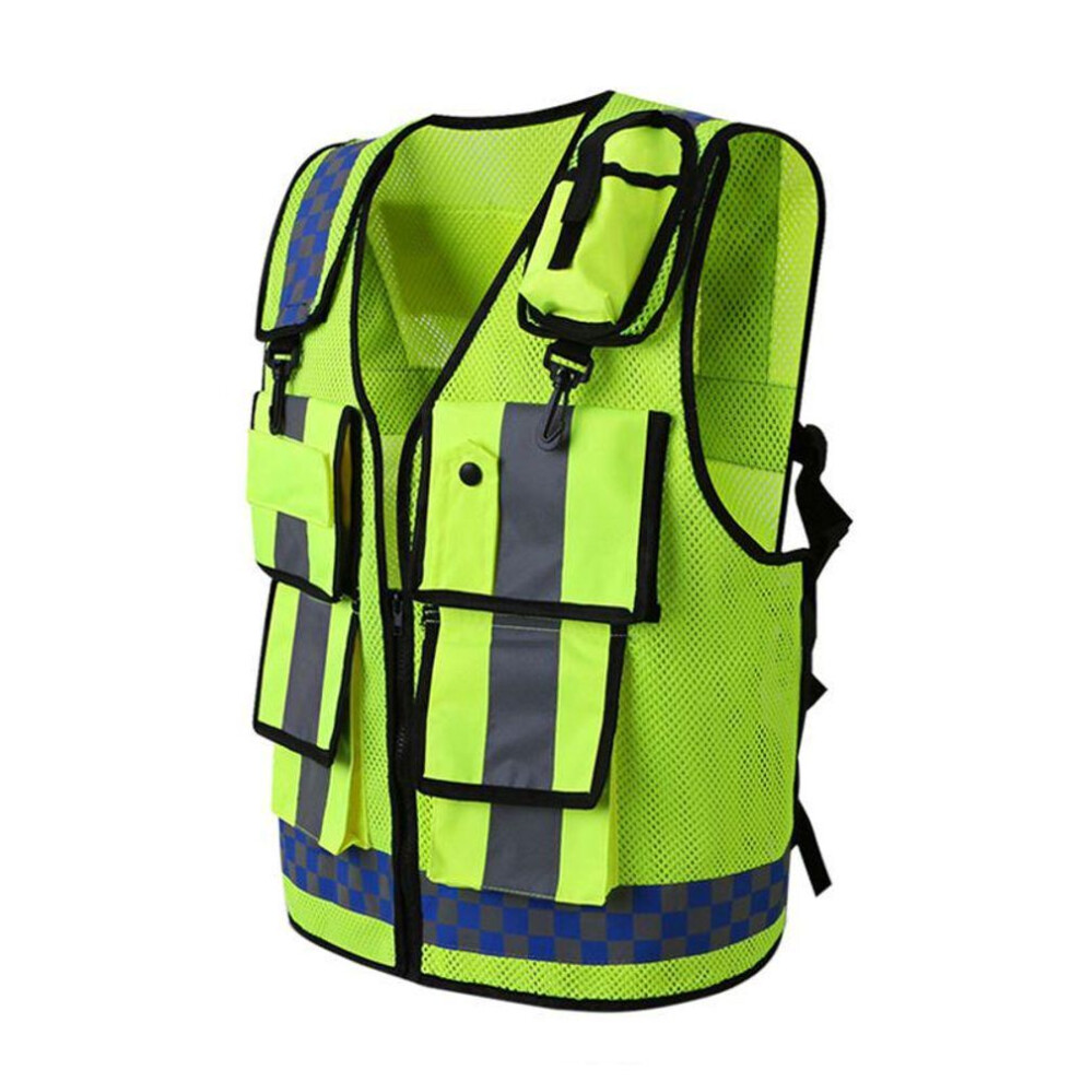 Reflective Vest with Pockets High Visibility Breathable Adjustable Safety Gear for Cycling Running