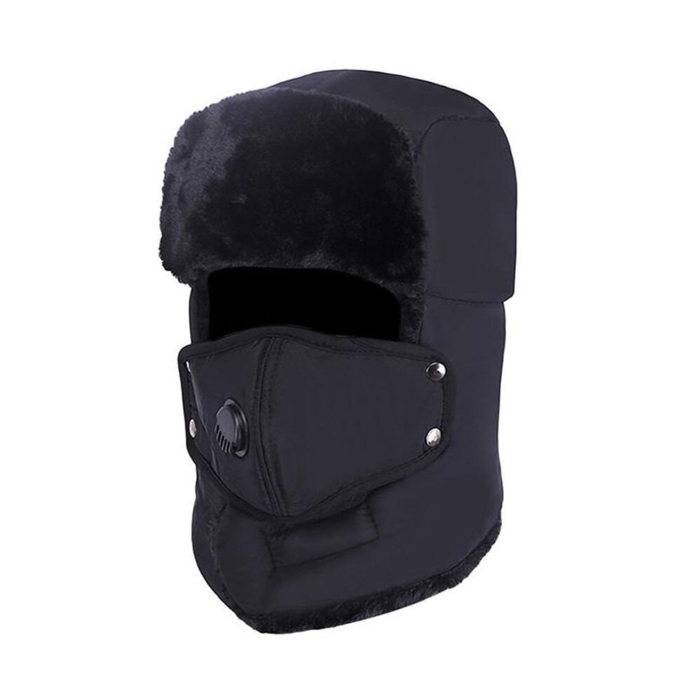 (as the picture) New Fashion Warm Cap Winter Men Women Hats Waterproof Thermal Fleece Bomber Hat Hooded Neck Warmer Hiking Scarves Snow Ski