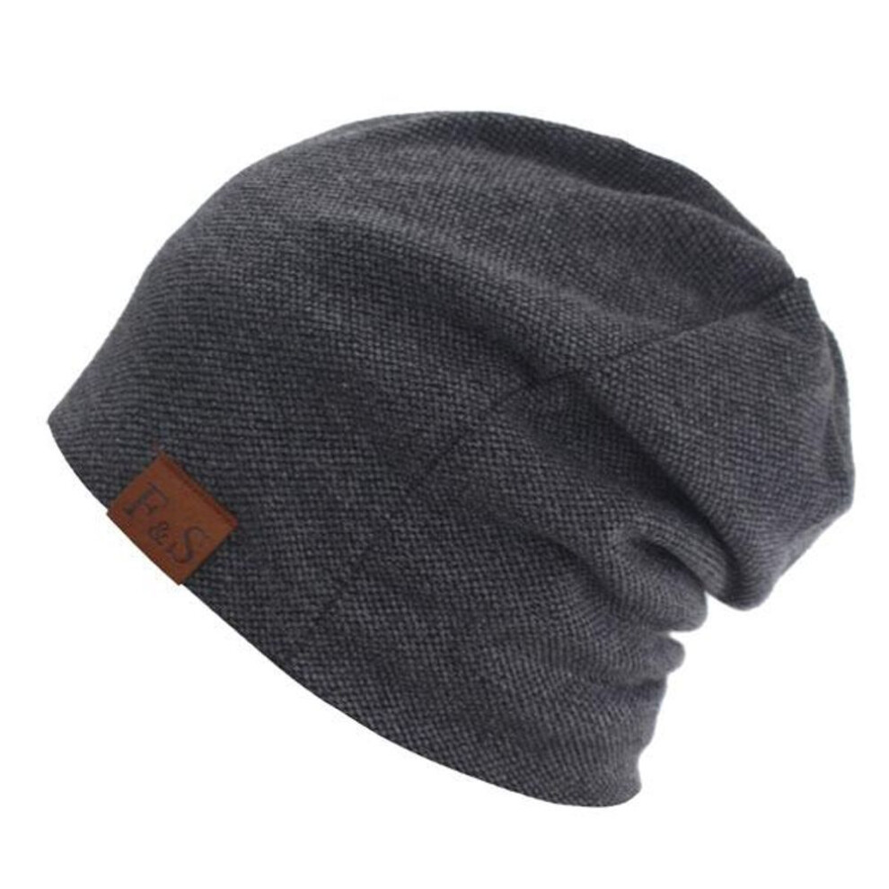 (dark gray, 55-63CM) Skullies Beanies Knitted Hat Men Autumn Hats For Men Bonnet Gorras Skull Soft Male Balaclava Women Winter Beanie Hat Cap