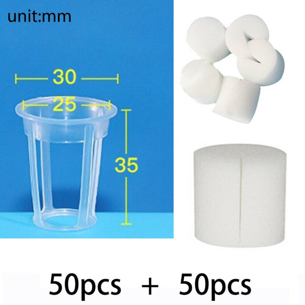 50X Mesh Pot Net Cloning Plastic Basket Hydroponic Aquarium Insert Plants Growth