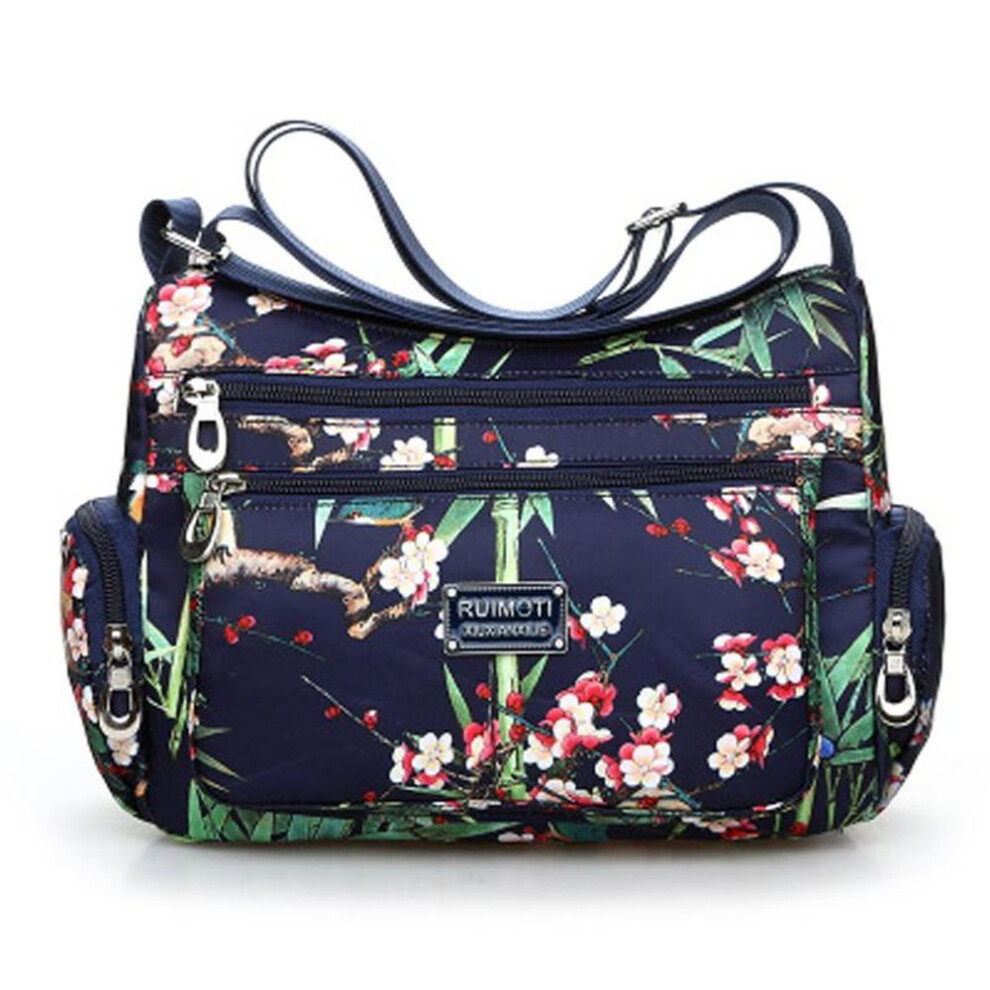 (citron) Rural Style Fashion Floral Women Shoulder Bags European and American Style Vintage Lightweight Zippers Messenger Bags