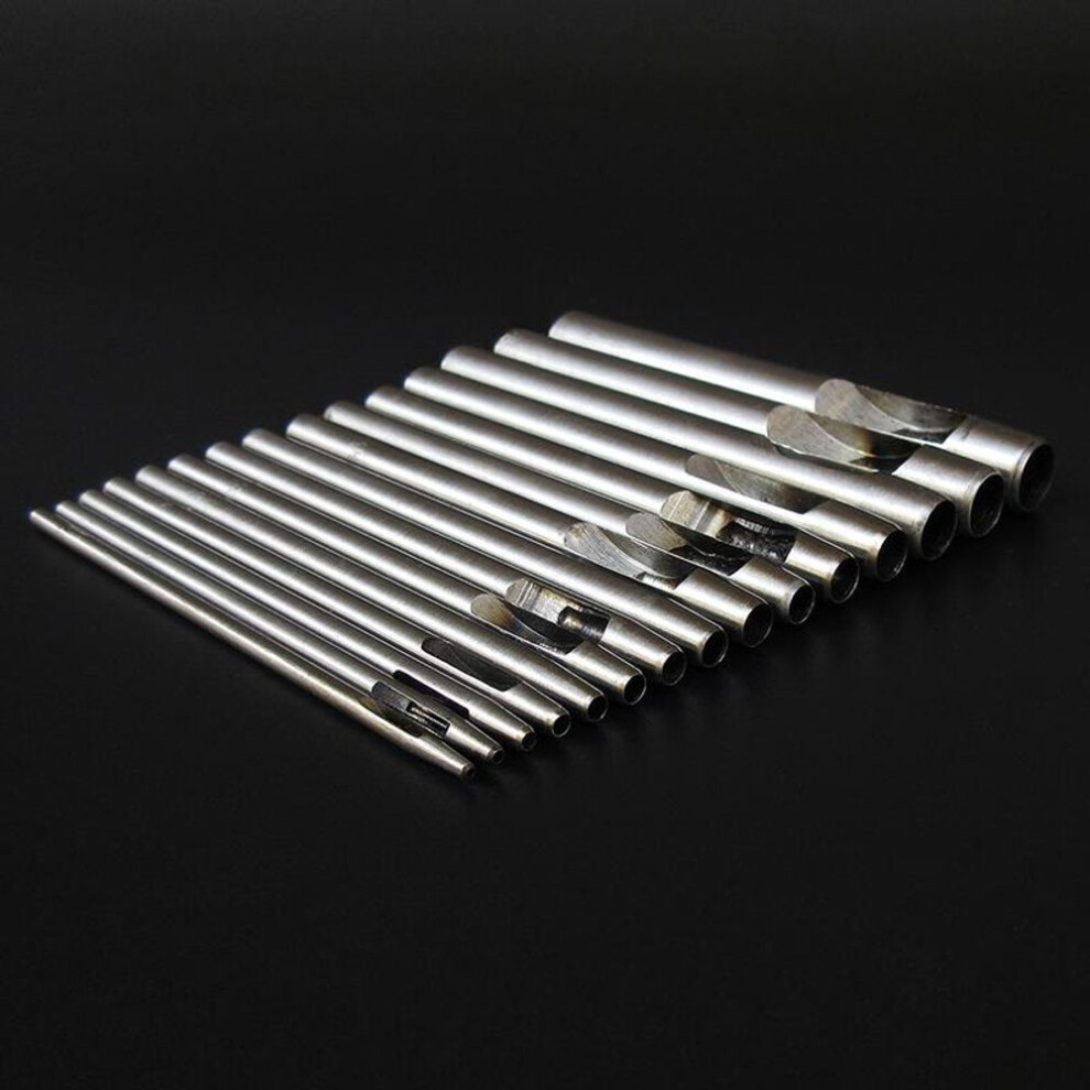(silver) Leather Puncher Hole Gasket Cutter Punch Set Tool Rounded Diy 10pcs Durable New