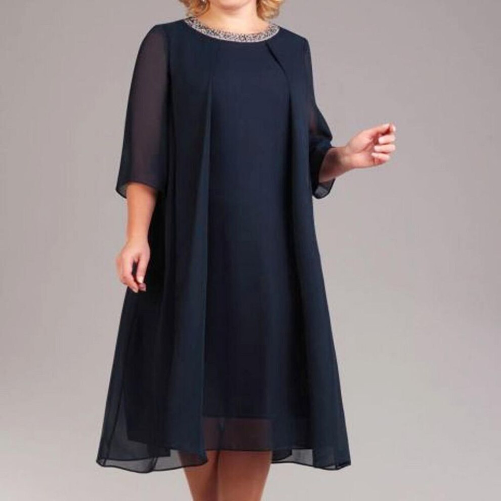 (as the picture, XXXXXL) Women Plus Size Sequin Short Midi Dress Ladies Cocktail Evening Party Dress