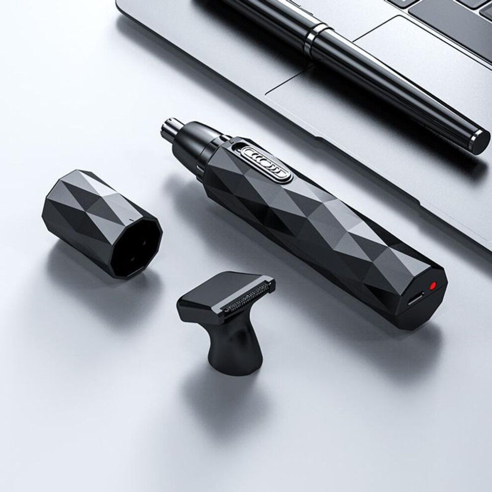 (black, Double Blade) Electric Nose Trimmer For Men Ear Hairs Male Epilator Trimmers Ears Trimer Face Hair Beard Eyebrow Clippers Cutter Shaving Tool Razor Usb Rechargable