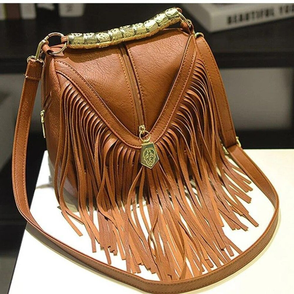 (brown) Fashion Tassel Women Small Shoulder Bag Ladies Vintage Handbag Woman Messenger Bag Female Fringed Crossbody Bags Bolsas De Mujer