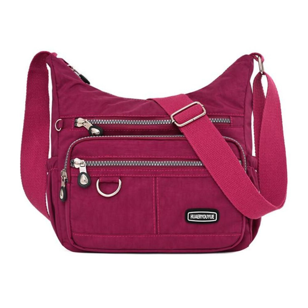(burgundy) New Women Handbag Shoulder Bag Female Light CrossBody Bag Ladies Messenger Bag Nylon Waterproof Lady Purse Sac A Main
