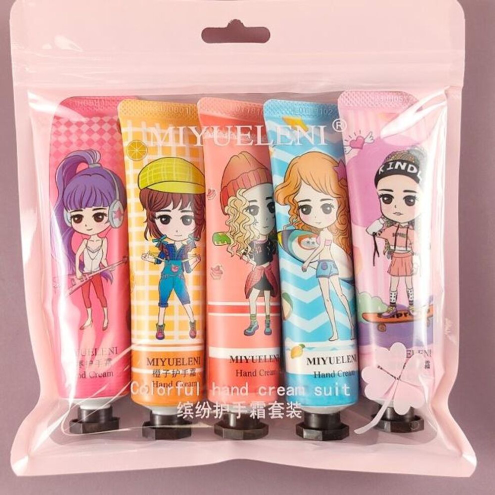 (girls) 5pcs/box Christmas Gift Ice Cream Hand Cream Set 30g Fruit Fragrance Moisturizing Hydration