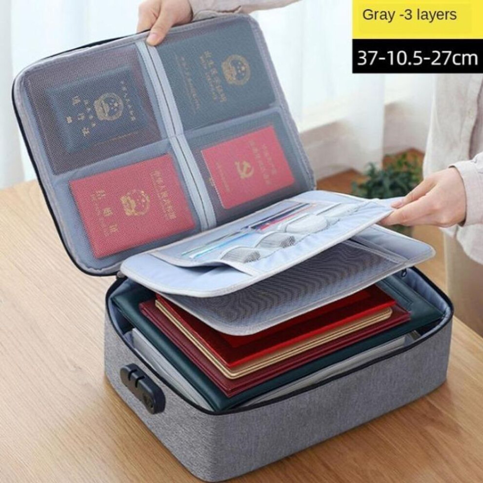 (grey) Credit Card Certificate Tote Bag Home Office Document Storage Bag Organizer File Folder Airline Ticket Organizer Bag Accessories Supplies