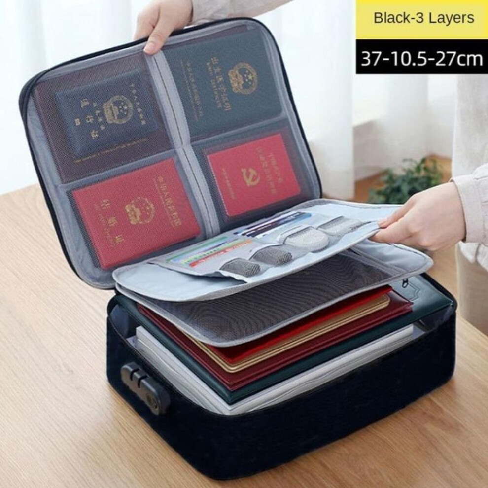 (black) Tote Bag for Home Office and Travel Document Organization