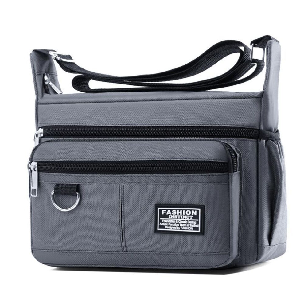 (gray, S) Men&apos;s Messenger Bag Crossbody Shoulder Bags Small Sling Pack for Work Waterproof Oxford Packs Satchel Purse