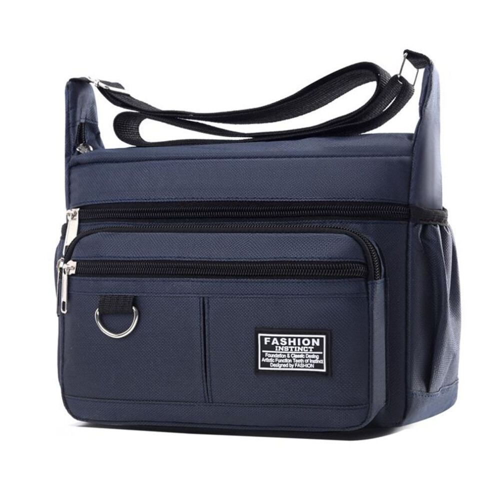 (blue, S) Men&apos;s Messenger Bag Crossbody Shoulder Bags Small Sling Pack for Work Waterproof Oxford Packs Satchel Purse