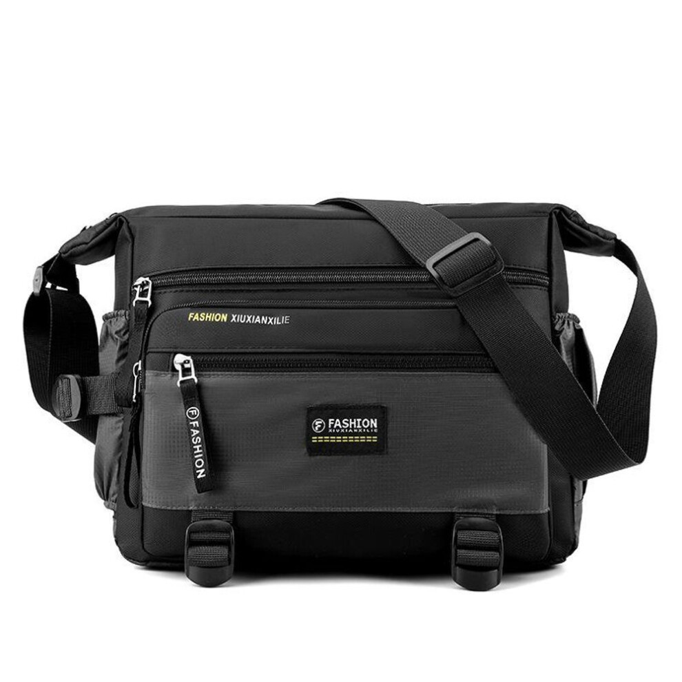 (gray) New Men Crossbody Bags Male Nylon Shoulder Bags Boy Messenger Bags Man Handbags for Travel Casual Large Satchel Grey
