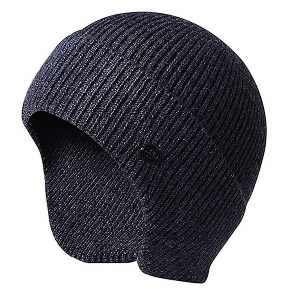 (navy blue, one size) Solid Knitted Cap Mens Women Beanie Knit Ski Cap Hip-hop Winter Warm Unisex Wool Hat Winter Hats