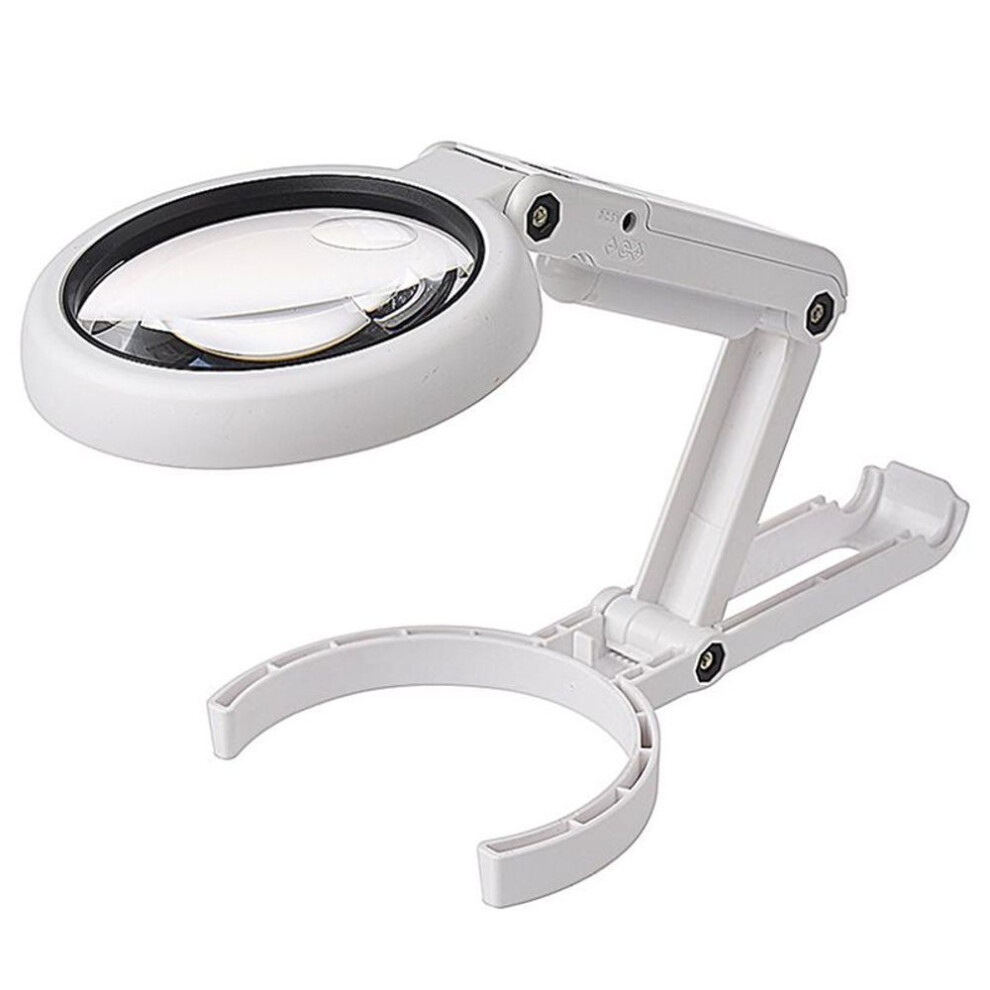 (as the picture, One Size) Desk Table Handhelds Illuminated Magnifying Glass Jewellery Loupe 8 Led Lights