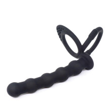 (as the picture) Anal Beads Sex Toys For Men Silicone Double Rings Anal Plug Stimulator G-spot Massager  Erotic Toys