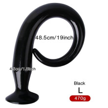 (black, L) Buttplug Super Long Butt Plug Tail For Women Anal Dildo Dilator Man Prostate Massage Erotic Sexy Toys In Couple Sextoy Female