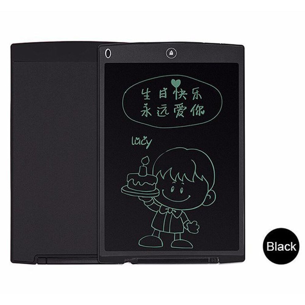(black, 12 inch) 12 Inch LCD Update Multi Function Writing Tablet 3 In 1 Mouse Ruler Drawing Handwriting Pads Board