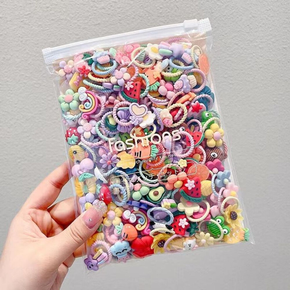 50pcs Baby Girls Mini Hairbands Ponytail Holder Kid Hair Rope Fashion Hair Accessories Candy Colors Hair Ties Rubber Bands