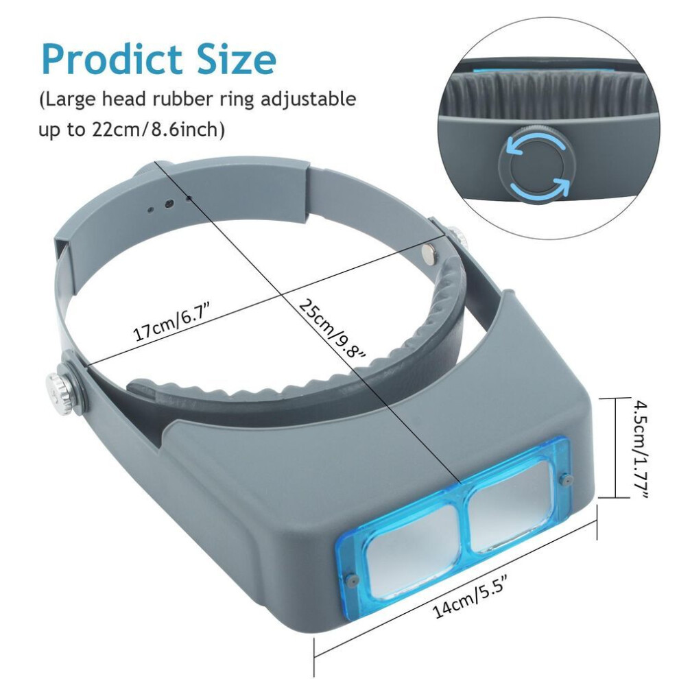 Headband Magnifier Binocular Magnifying Glass Jewelry Magnifiers Head-mounted Double Lens Reading Head Wearing Jewelers Tools With 4pcs Magnifications