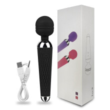 (black) 10 Speed Big Magic Wand Massager Vibrators for Women Clitoris G Spot Stimulator Dildo Vibrator