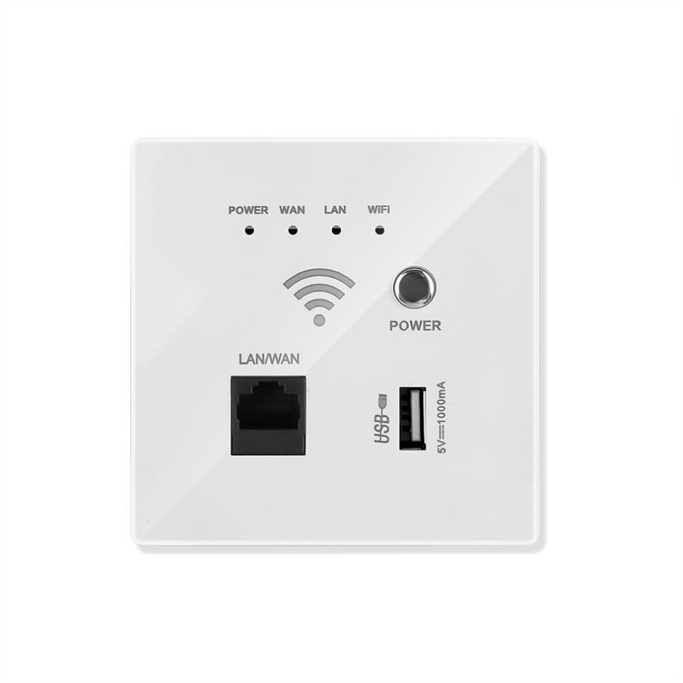300Mbps Wireless WiFi Socket 220V Smart Wireless Panel 2.4Ghz Wireless WiFi Router Wall Embedded Router Panel USB Socket RJ45