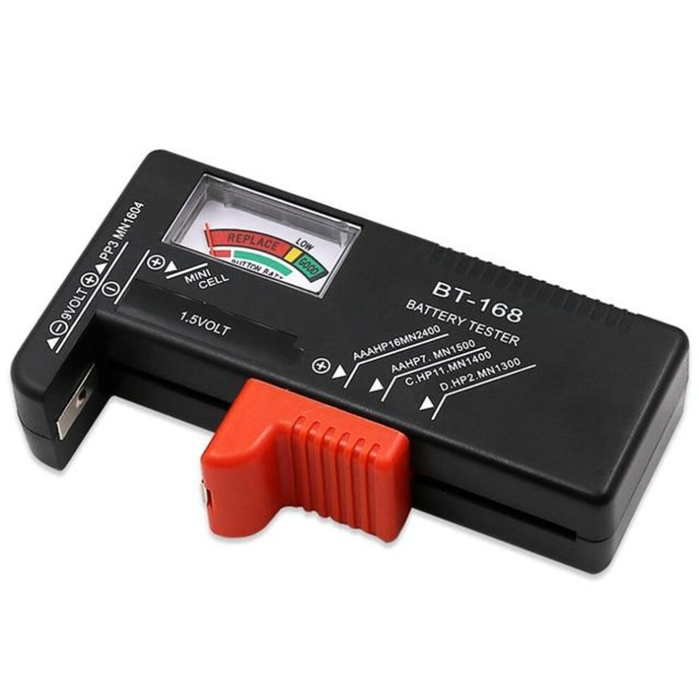 (black) Bt-168 Aa/aaa/c/d/9v/1.5v Batteries Universal Button Cell Battery Colour Coded Meter Indicate Volt Tester Checker Bt168 Power