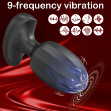 (black) Vibrating Anal Plug, Suitable for Beginners, 9 Frequency Vibrating Anal Plug, Anal Toy, Sex Toy Adult Products, Male and Female Universal Sex Toy