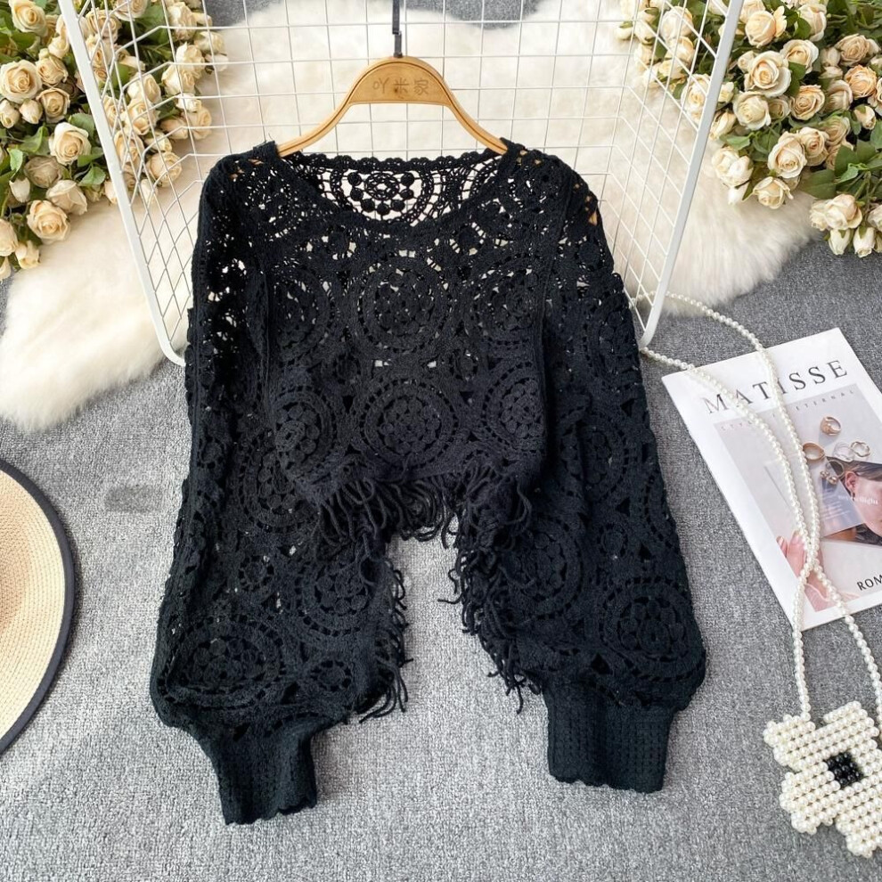 (One Size, black) Dimanaf 2024 New Women Bat Vest Solid T-shirt Knitted Basic Fashion Tops Lace Tees Casual Loose Green Tees