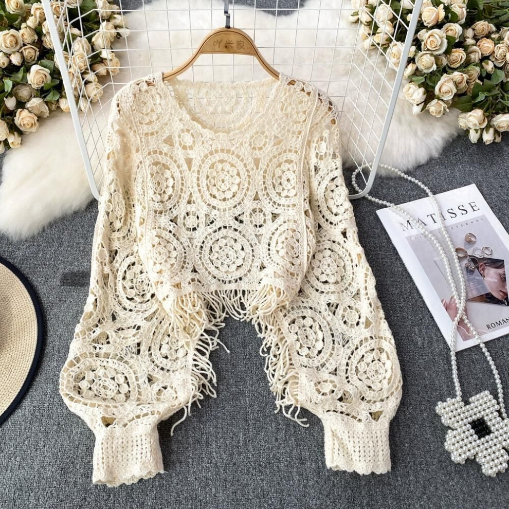 (One Size, beige) DIMANAF 2024 New Women Bat Vest Solid T-Shirt Knitted Basic Fashion Tops Lace Tees Casual Loose Green Tees