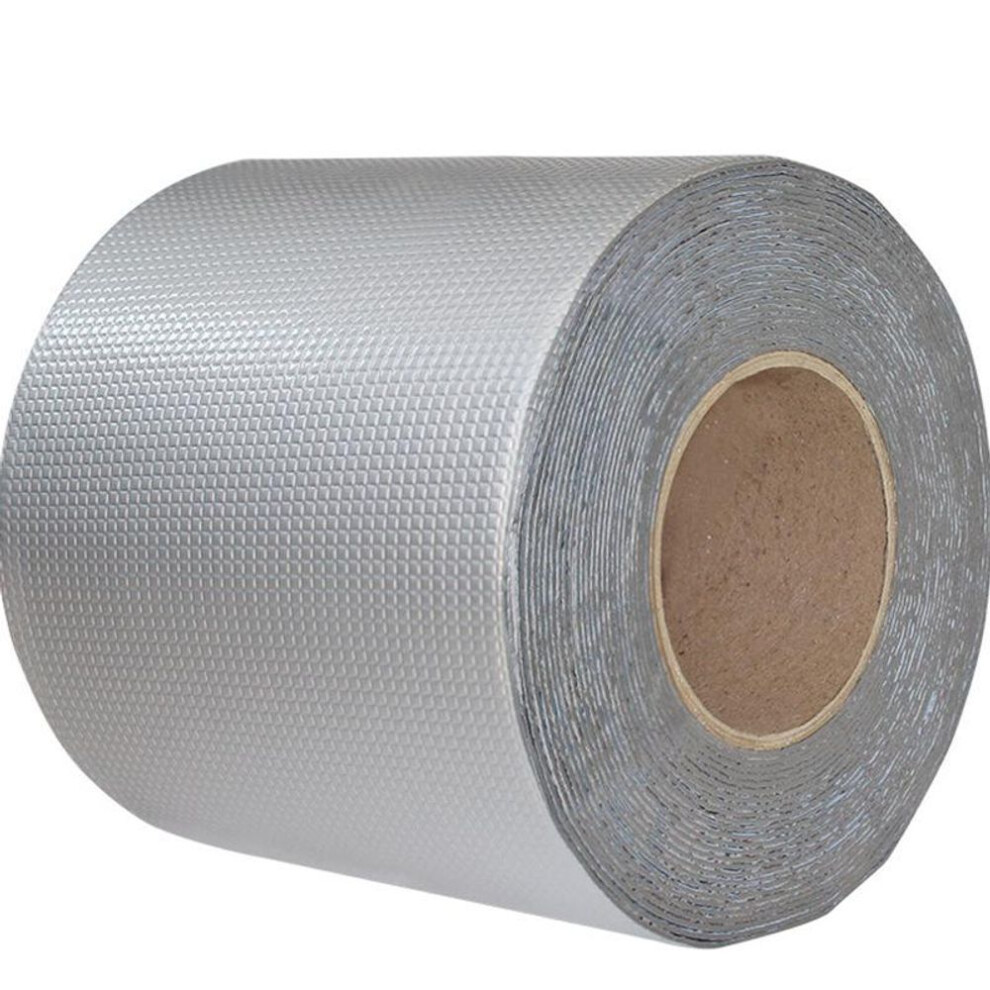 (as the picture, 50mm*1m) New Strong Waterproof Tape High Temperature Resistance Aluminum Foil Thicken Butyl Tape Wall Pool Roof Crack Duct Repair Sealed Self Tape