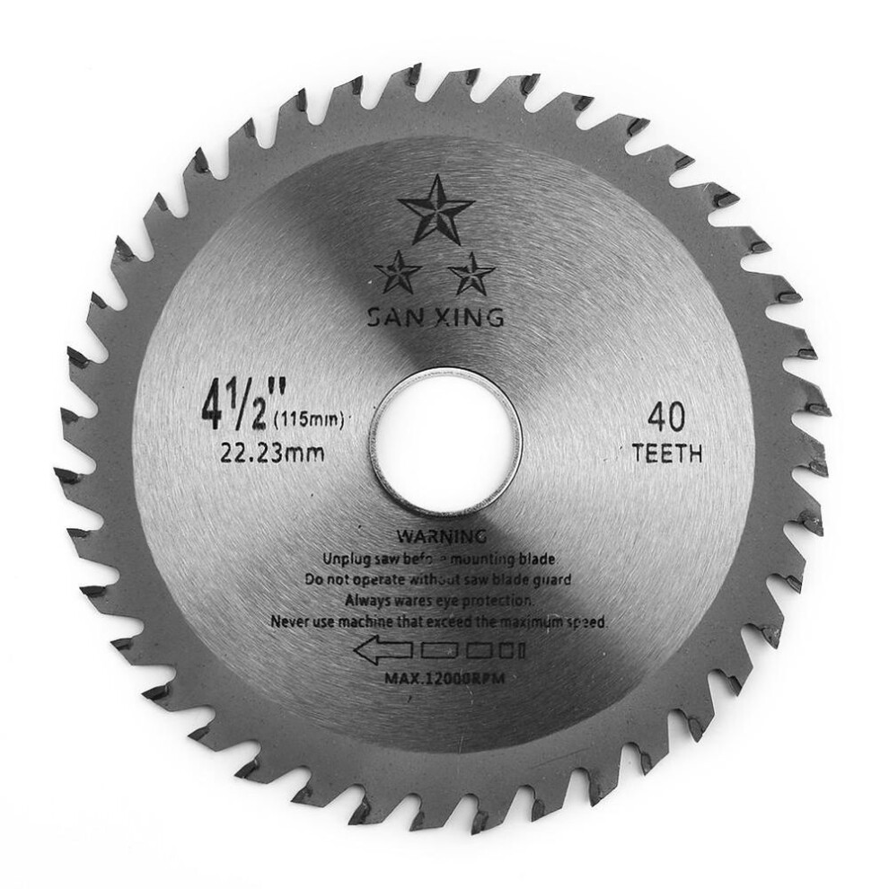 4.5inch/115mm 40 Teeth Carbide Circular Saw Blade Disc Cutter For Cutting Wood